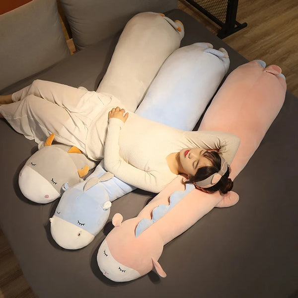 80-160cm Long Sleeping Sheep Lamb Plush Toy Pillow Stuffed Animal Pillow Home Decor Gift for Girl School Nap Pillow