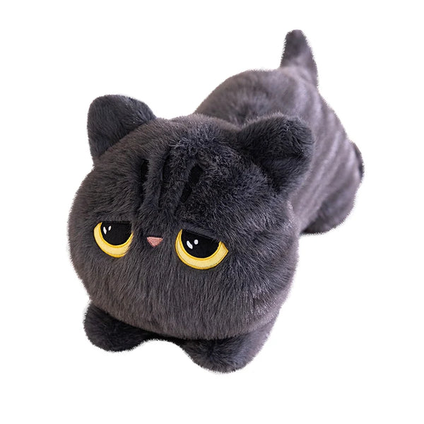 Cute Black Cat Plush Toy – Kawaii Cuddly Pillow Gift