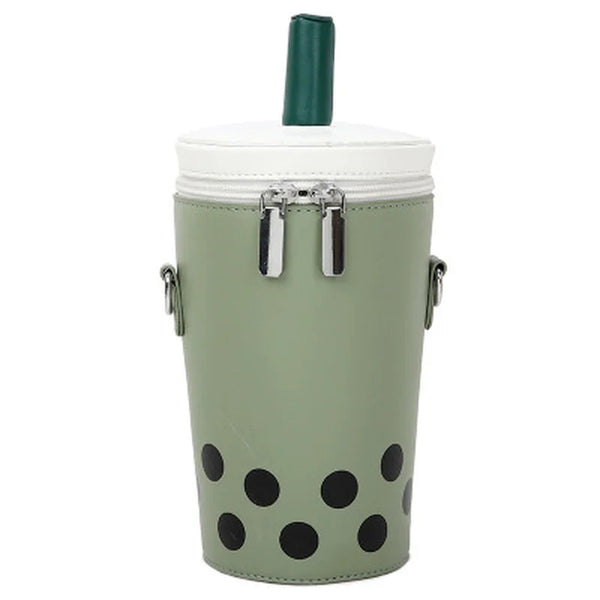 Cute Cartoon Milk Tea Women Crossbody Bags High Quality Pu Bucket