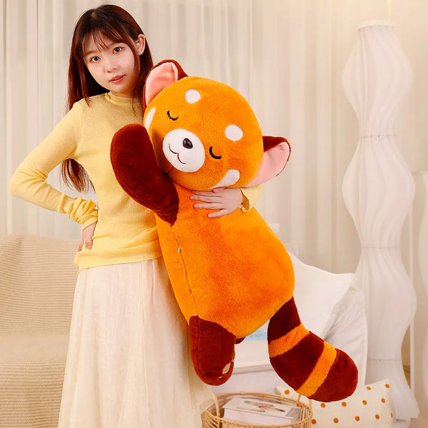 Lying Style Red Panda Plushie – Soft Fluffy Anime Animal Hug Pillow for Kids