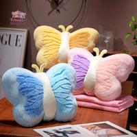 3 Colors Plush Butterfly Pillow Toy with Blanket Kawaii Snuggle