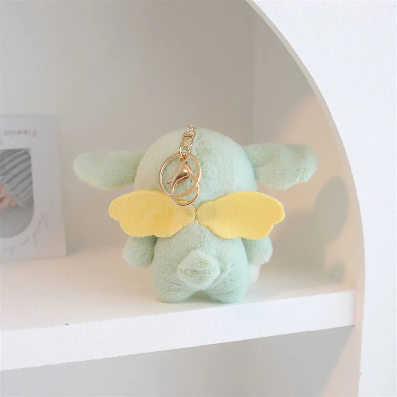 Kawaii Magic Starry Wings Sheep Plushie Keychain – Small Animal Pendant Plush for Bags & Gifts