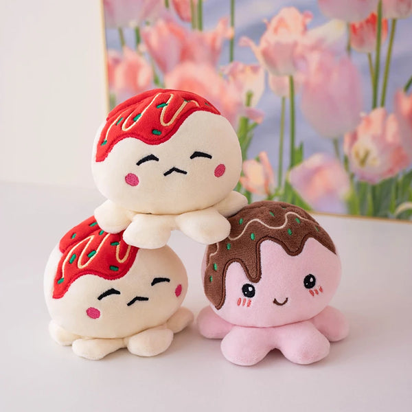 Kawaii Takoyaki Plush Toy Cute Little Octopus Plushies Pirate Ship Soft Doll