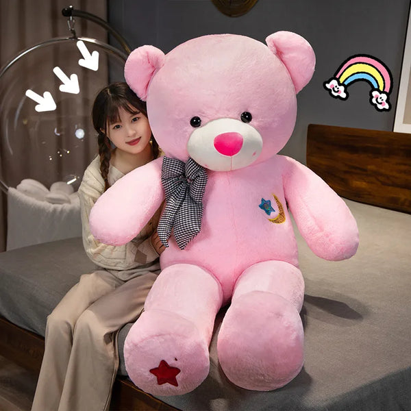 60-80cm Kawaii Star Moon Teddy Bear Plush Toy Giant Stuffed Animals Birthday Valentines Day Gift Soft Pillow Dolls Grilfriend