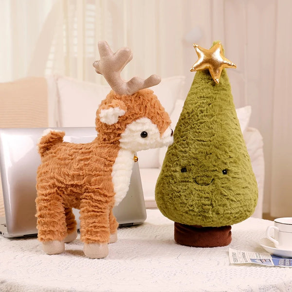 Christmas Tree Plush Toys Cute Plush Pillow Moose Deer Dolls