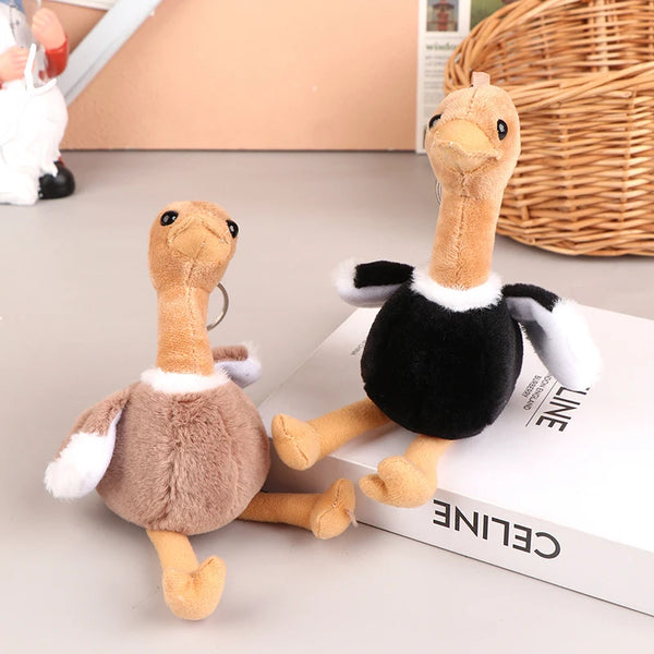 Cute Ostrich Plush Toy Cartoon Pendant Soft Stuffed Doll Keychain Backpack Car Bag Key Ring Decor Kid Gift