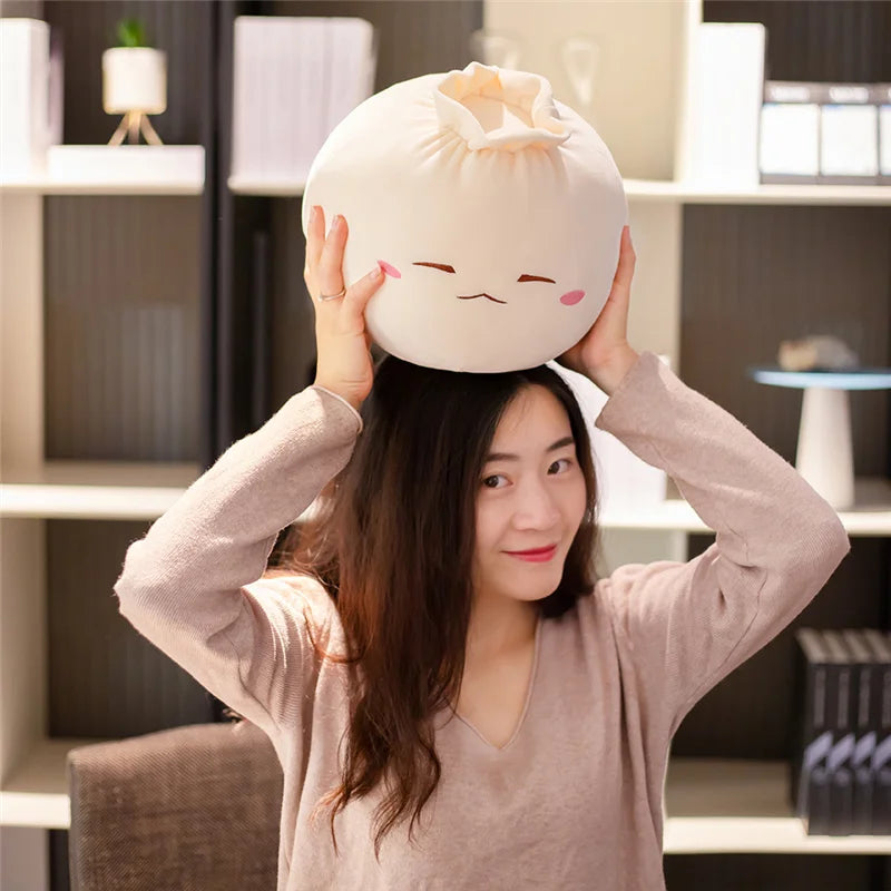 Creative Chinese Bun Shape Plush Toys Stuffed Soft Dumplings Pillow