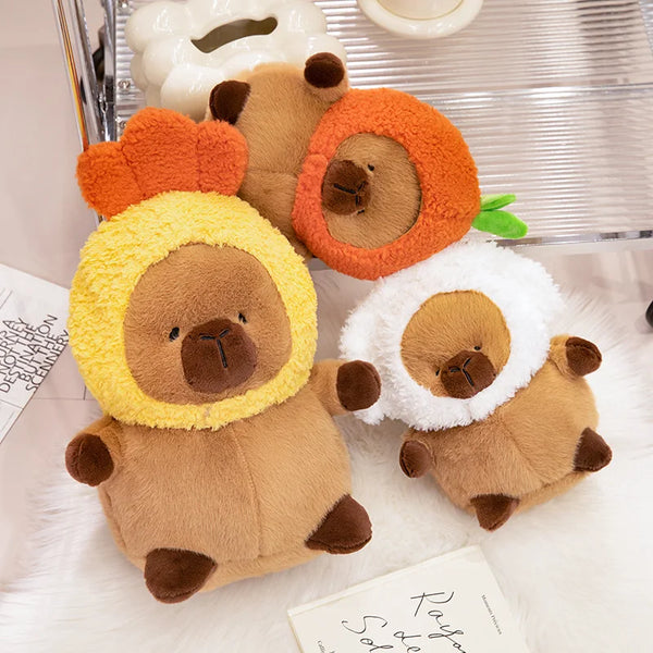 Cute Cartoon Capybara with Hat Plush Toy