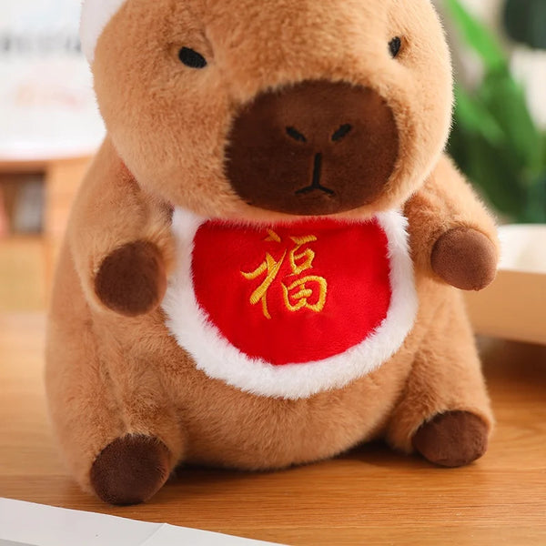 New Year Capybara Plush Doll – Soft Cartoon Toy Pillow Gift