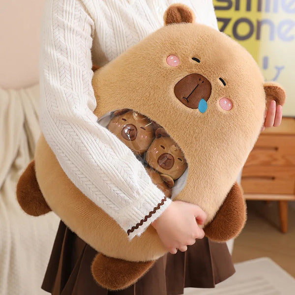 Six Balls Capybara Plush Bag – Cute Squishy Mini Doll for Gifts