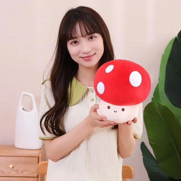 Cute Simulated Mushroom Plush Toy Stuffed Soft Lifelike Plant Kawaii Shiitake Mushroom