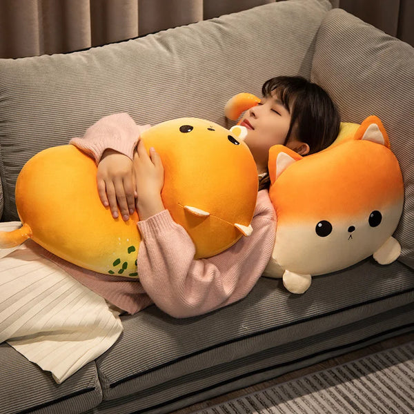 Kawaii Bread Cat Plush Pillow – Cute Toast Stuffed Toy Gift