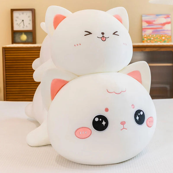 Cute Soft Cat Plush Pillow – Kawaii Sofa Cushion for Kids
