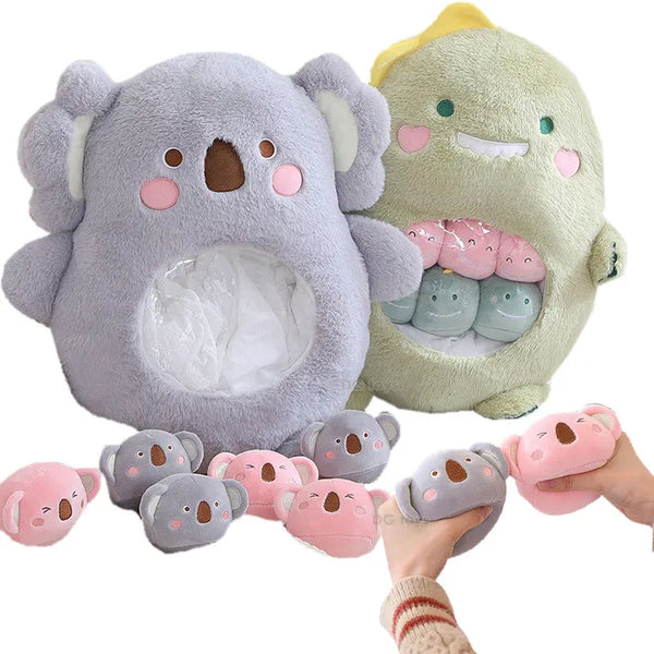 Creative 6pc Mini Stuffed Koala Dinosur Bunny Bear Pudding Snack