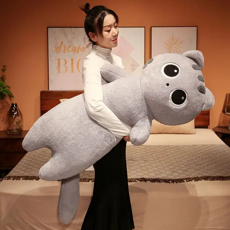 Cute Cat Pillow Sleeping Long Pillow Leg Clamping Cloth Doll Bedhead Cushion