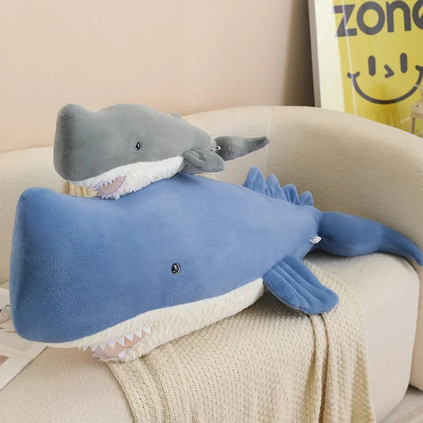 Lifelike Sperm Whale Plush Toy – Soft Sea Animal Cushion