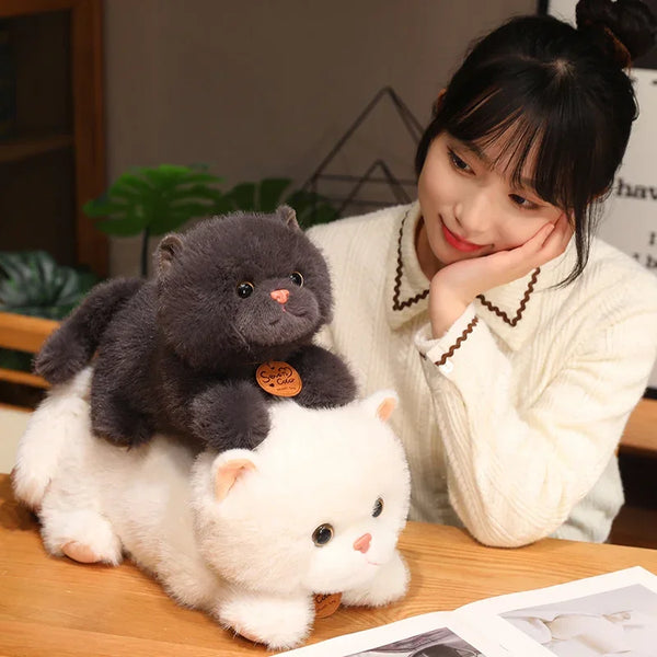 Stuffed Lifelike Cats Plush Toy Simulation American Shorthair Cute Cat Doll Pet