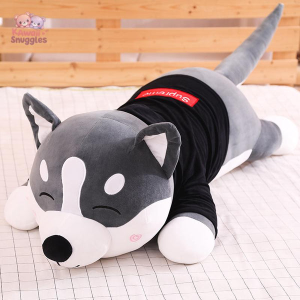 Funny Dressed Husky Pillow: Cute and Cozy