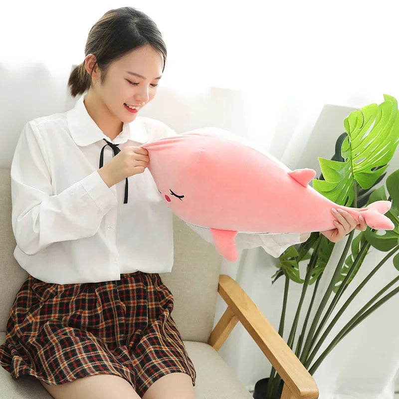 Kawaii Soft Whale Plush Toy – Adorable Stuffed Doll & Sleeping Pillow
