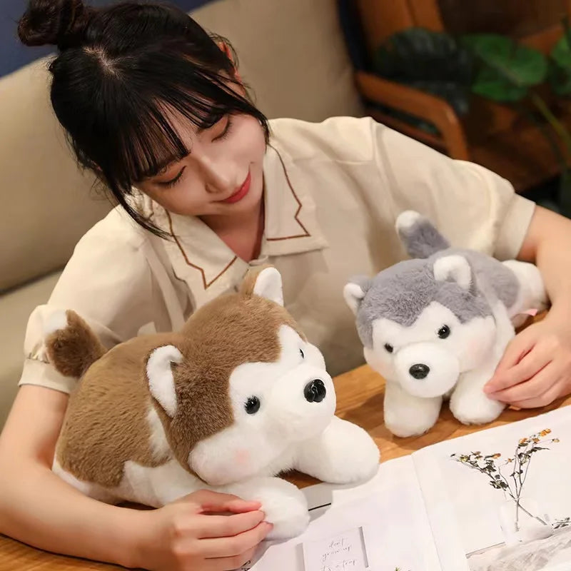 Cute Dog Puppy Husky Pillow Plush Toy Cute Animal Stuffed Doll