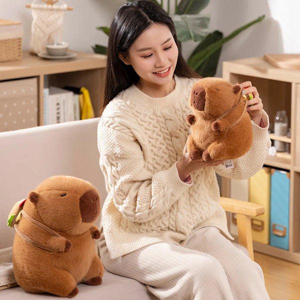 Celebrity Capybara Plush Toys Hamburger Big Mac Backpack Capybara Doll Home Decor