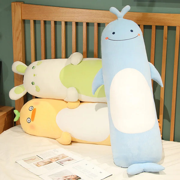Cartoon Animal Rabbit Bear Duck Chick Plush Toys Stuffed Soft Long Sleep Pillow Doll