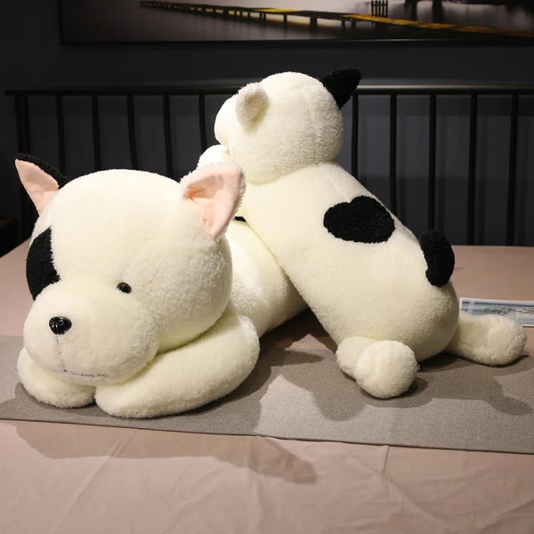 Big Long Bulldog Plush Toy – Soft Cartoon Dog Pillow
