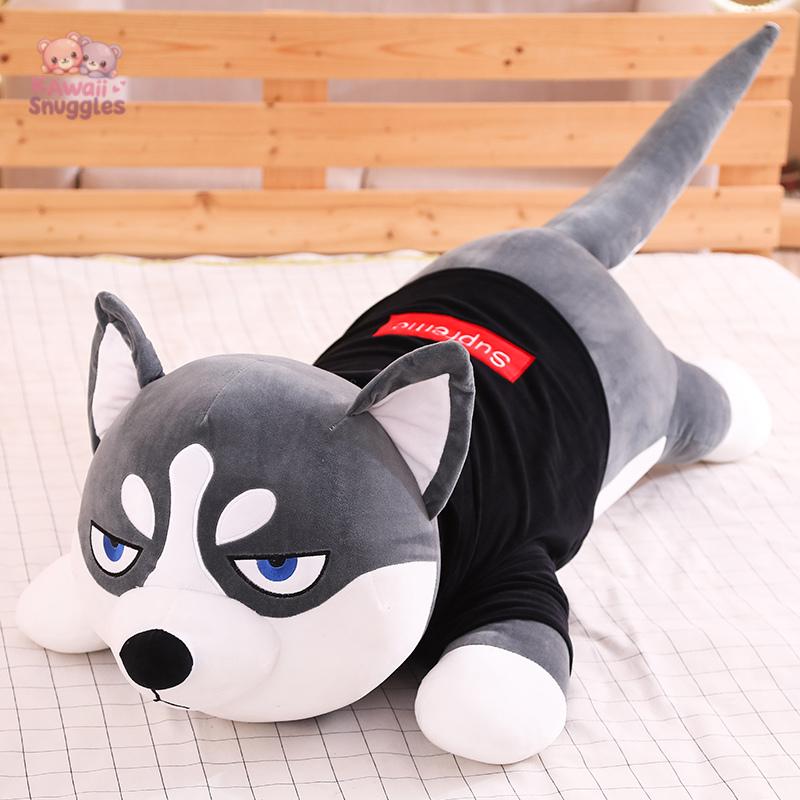 Funny Dressed Husky Pillow: Cute and Cozy