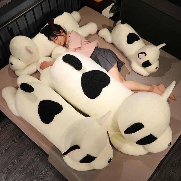 Big Long Bulldog Plush Toy – Soft Cartoon Dog Pillow