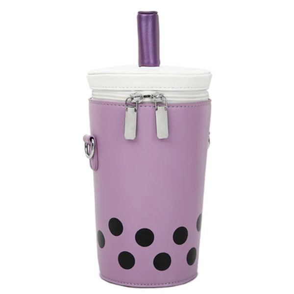 Cute Cartoon Milk Tea Women Crossbody Bags High Quality Pu Bucket