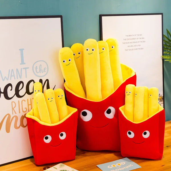 Red Chips Bag and Fries Plush Toy Fun Cartoon Food Pillow Gift