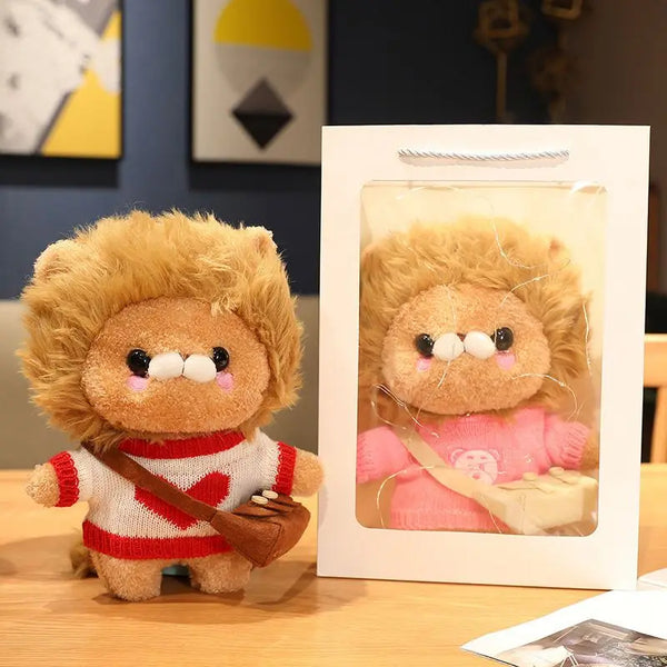Cafe Lion Plush Toys Golden Lion King Clothes Cartoon Stuffed Dolls Ducks