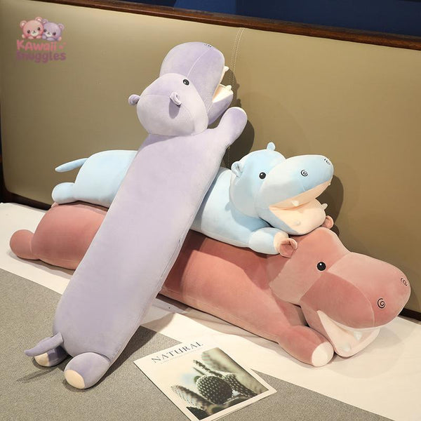 Cute Long Hippopotamus Plush Pillow – Soft & Cozy