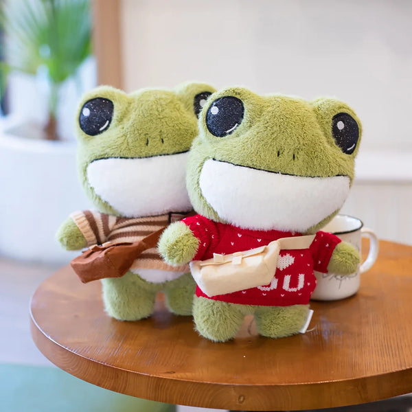 Cute Big Eyes Frog Plush Toy Stuffed Animals Soft Sweater