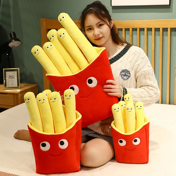 Red Chips Bag and Fries Plush Toy Fun Cartoon Food Pillow Gift