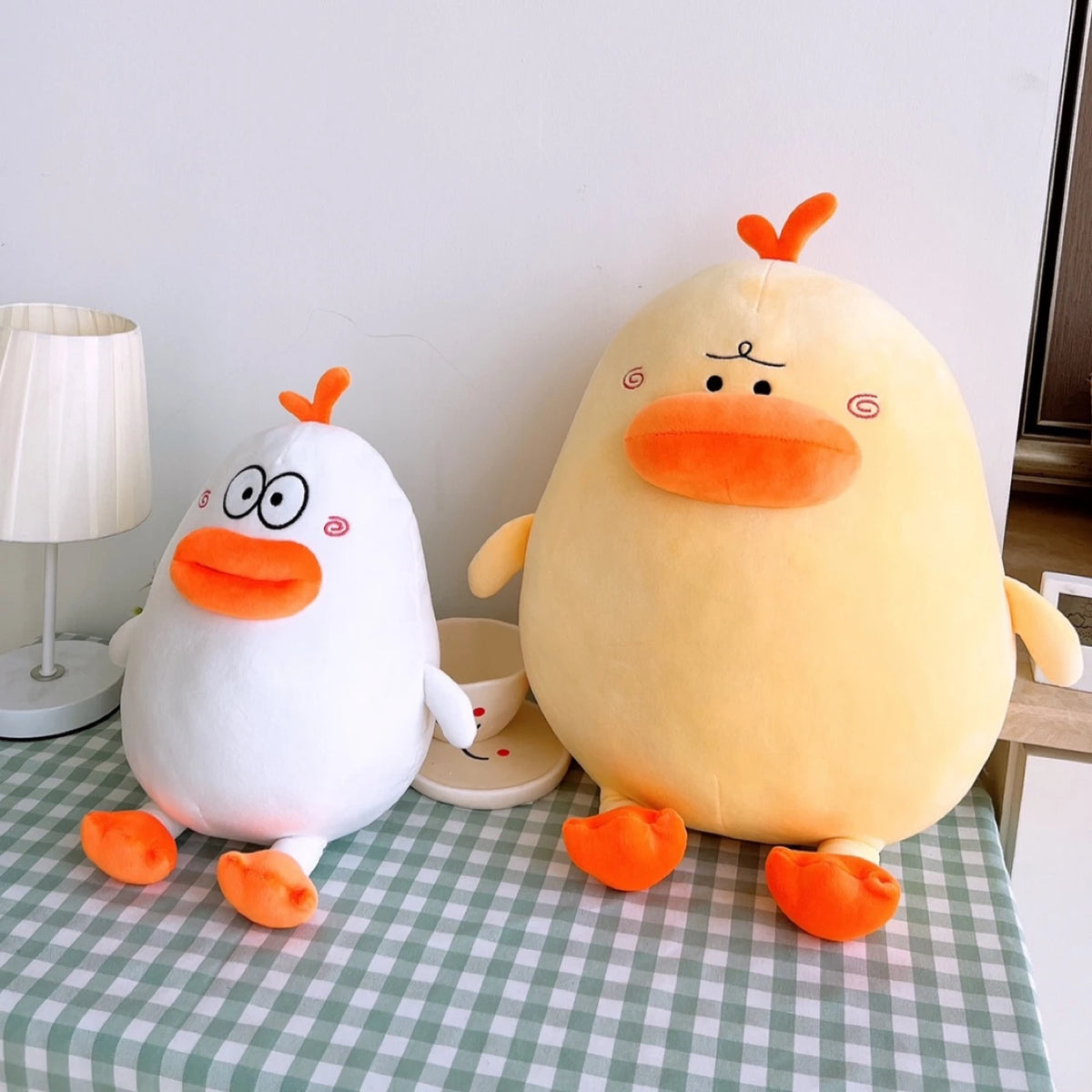 Kawaii Duck Plush Toy Funny Thick-Lipped Duck Stuffed Animal for Hugs and Room Decor