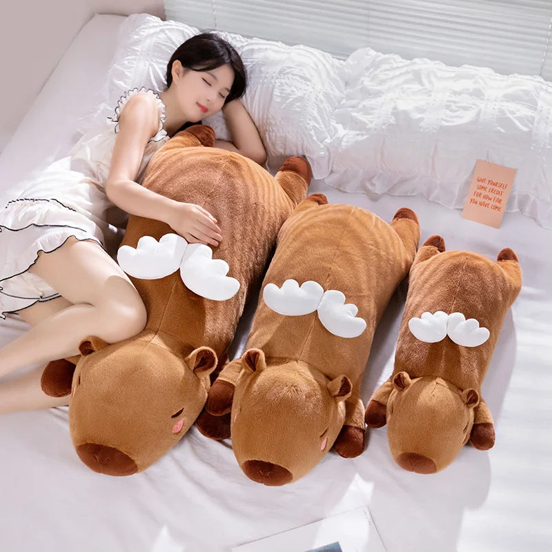 Angel Wing Capybara Plush Soft Lying Hug Pillow