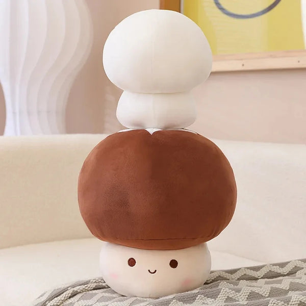 Cute Simulated Mushroom Plush Toy Stuffed Soft Lifelike Plant Kawaii Shiitake Mushroom