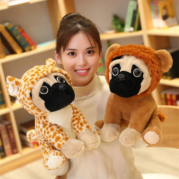 Kawaii Dog Stuffed Cute Dress up Bulldog Animal Toys Lovely Dolls for Children