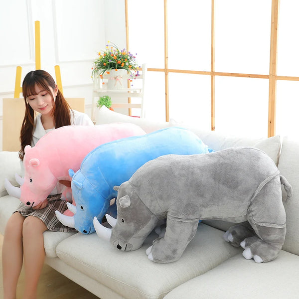 Big Lifelike Rhinoceros Plush Toy Pillow
