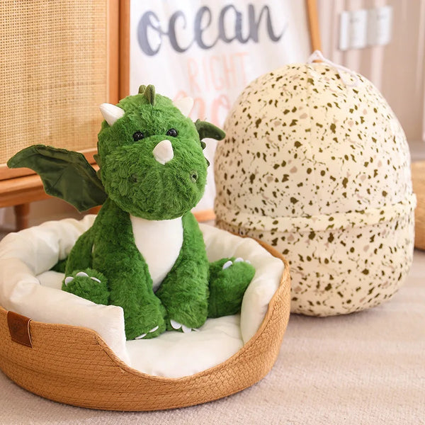 Cute Cartoon Dinosaur Egg Plush Toy - Soft Stuffed Animal Doll for Kids