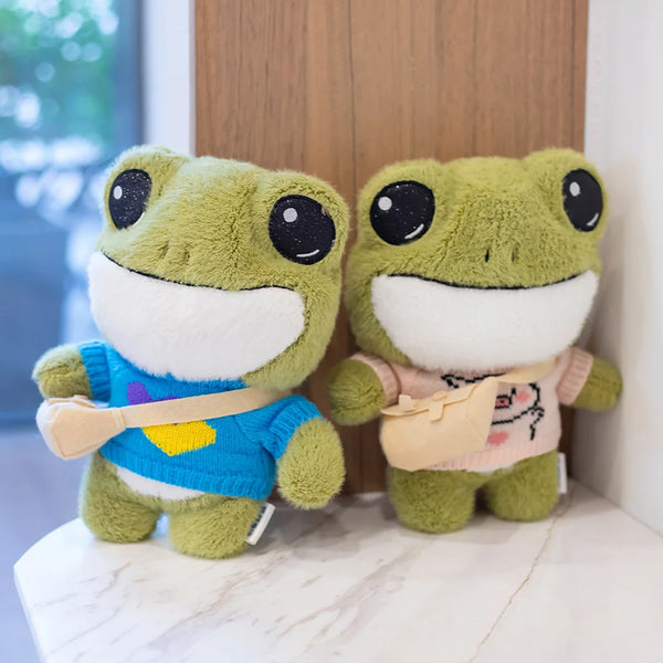 Cute Big Eyes Frog Plush Toy Stuffed Animals Soft Sweater