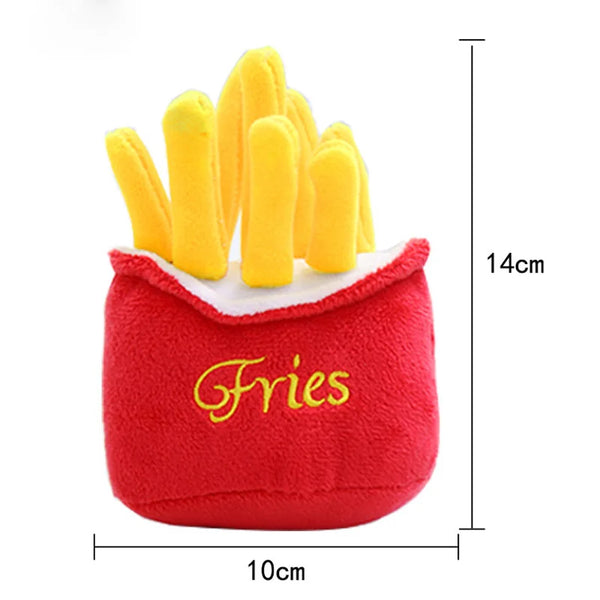 Funny French Fries Burger Plush Dog Toys – A Tasty Twist to Playtime