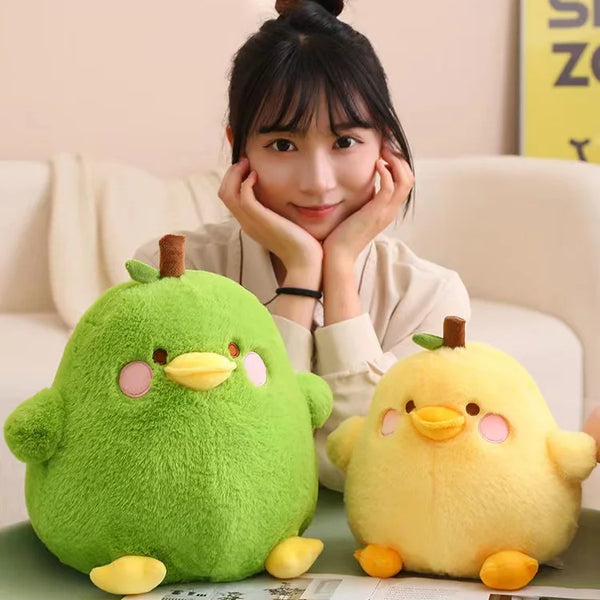 Cartoon Duck and Pear Plush Set A Whimsical Duo Full of Charm and Cuddles