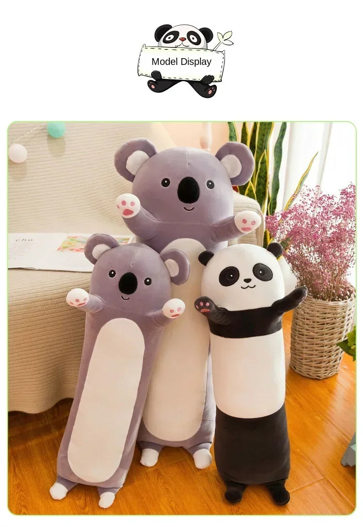 New Children's Long Pillow Panda Doll Plush Toy Big Koala Animal Doll Living Room Ornaments