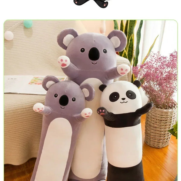 New Children's Long Pillow Panda Doll Plush Toy Big Koala Animal Doll Living Room Ornaments