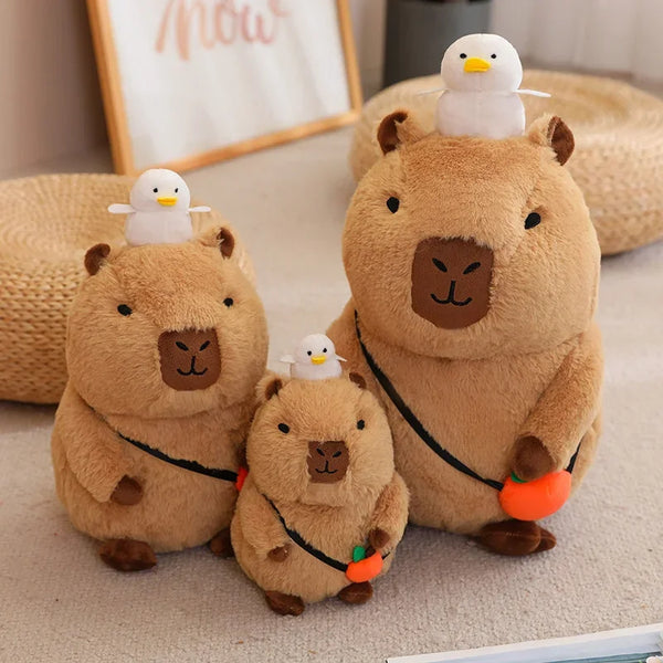 Capybara Plush Toy Simulation Capibara with Fruits – A Cozy Companion with a Quirky Twist