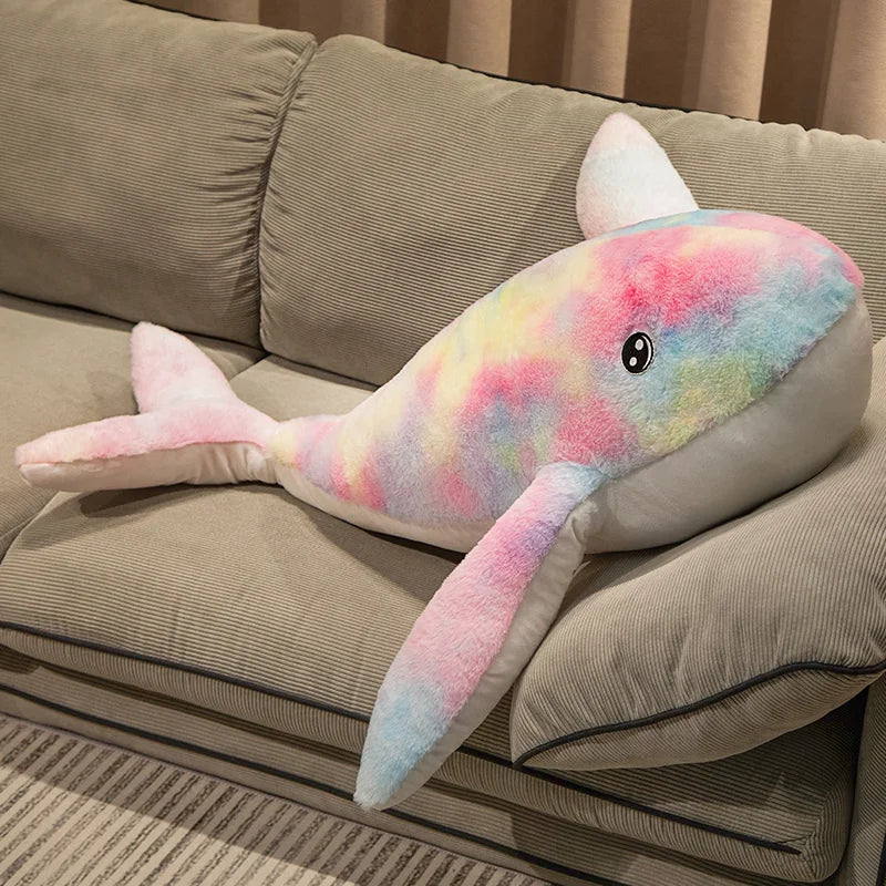Kawaii Giant Whale Plush Toy Stuffed Colorful Sea Animal Soft Dolls Animal Toys