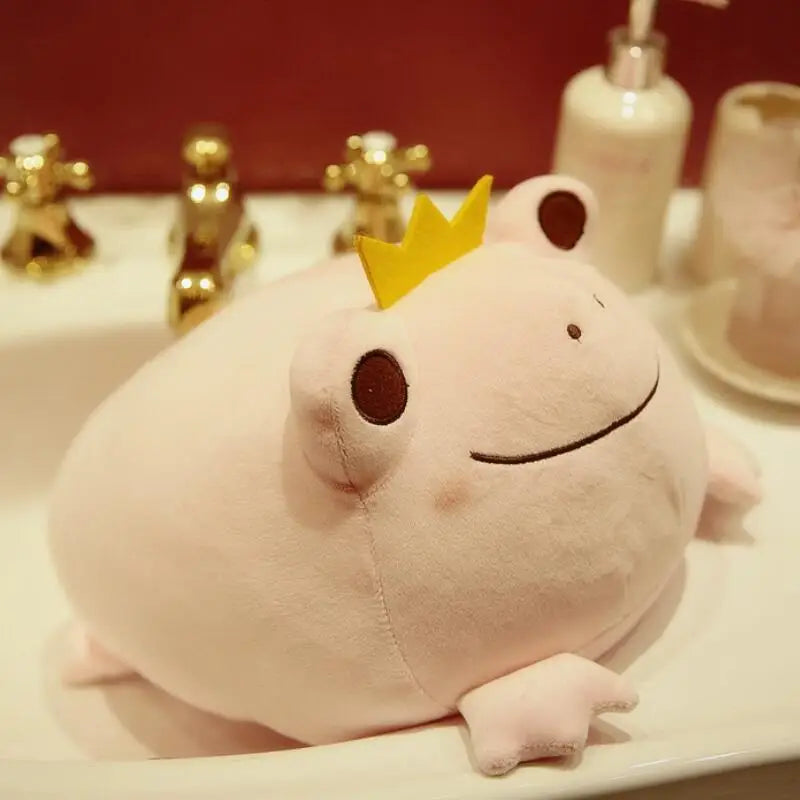 cute the Crown Frog plush pillow stuffed down cotton toys kawaii smile frog dolls birthday gift
