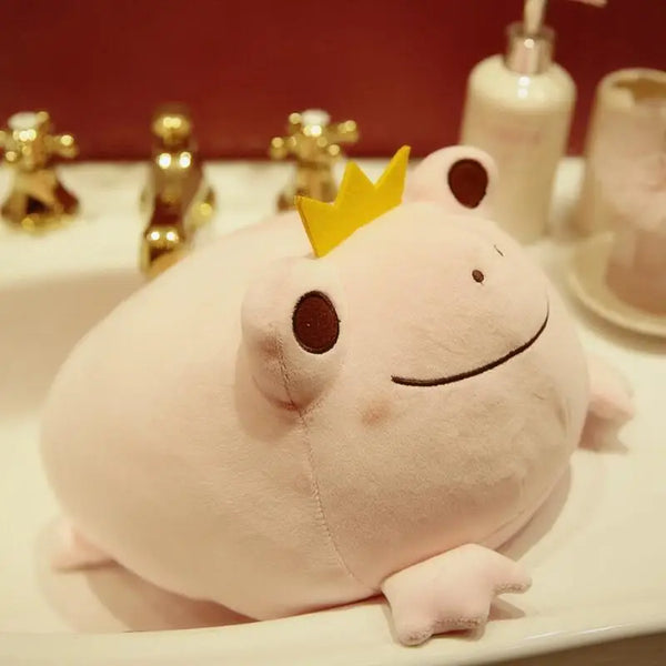 cute the Crown Frog plush pillow stuffed down cotton toys kawaii smile frog dolls birthday gift